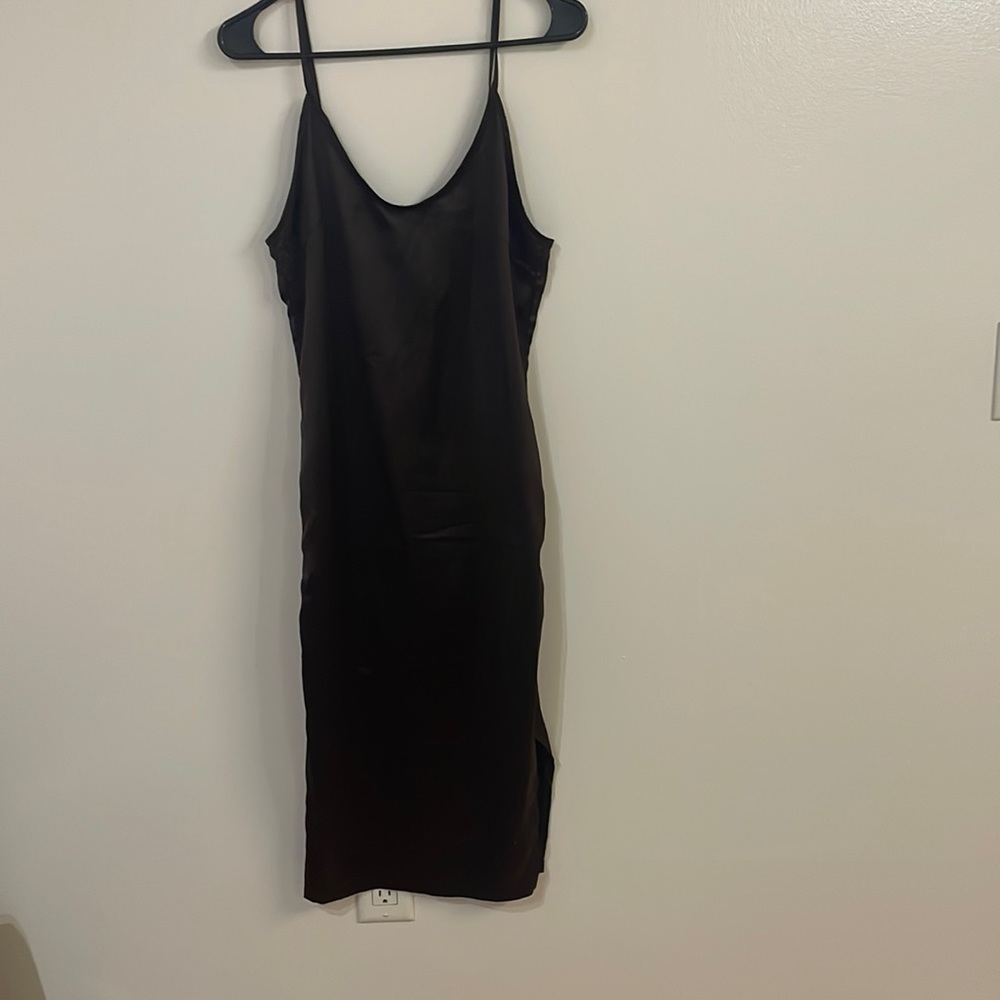 Missguided chocolate brown midi dress